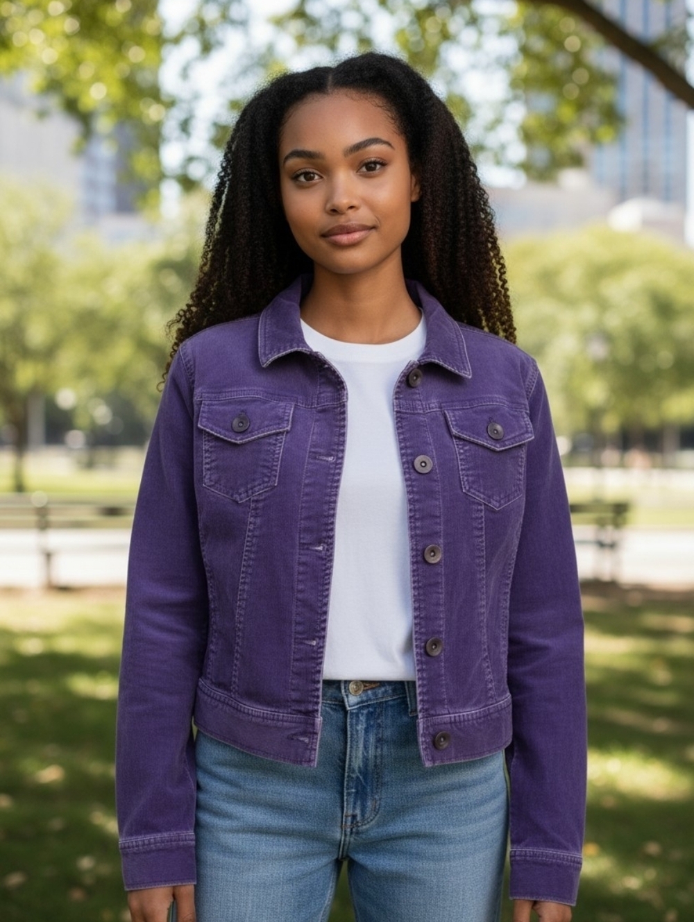 Vintage Max Rave Purple Corduroy Bolero Cropped Stretch Jacket Junior M